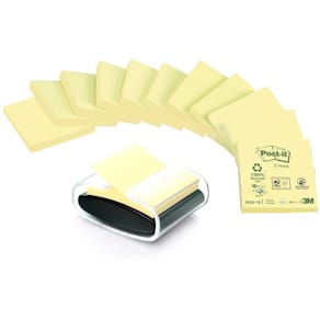 Haftnotiz-Dispenser Post-it Z-Notes Recycling, inkl. 12 Blöcke, 7