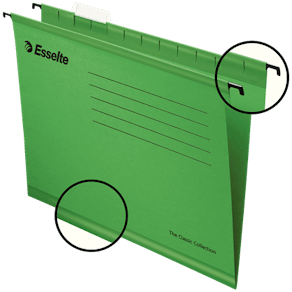 Hängmapp Foolscap Esselte Grön, 365x240mm, papp, 25st