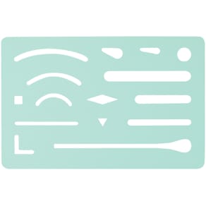 Radierschablone ECOBRA, 93 x 60 mm, blau