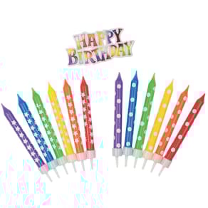 Geburtstagskerze TRENDHAUS Rainbow, 13-tlg., sortiert