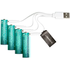 AA-Akkus Q-CONNECT USB-C, 4 Stück, petrol
