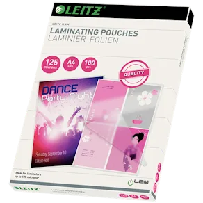 Laminat LEITZ A4 125mic klar 100/fp