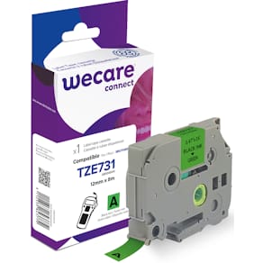 Märkband Wecare TZe 12mm sv/gr