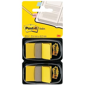 Post-It Index Gul, dubbelpack, 2x50 flikar, 6fp