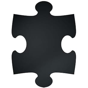 Kridttavler Securit sort Puzzle-design, 6 stk