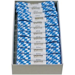Zierband GOLDINA Raute, 15 mm x 2,5 m, weiß/blau