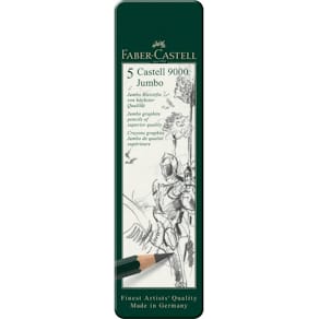 Bleistift Faber-Castell Castell 9000 Jumbo, sortiert, 5 St.