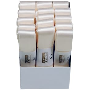 Geschenkband GOLDINA Doppelsatin, 25 mm x 3 m, creme