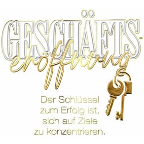 Glückwunschkarte Noname zur Geschäftseröffnung, weißer Karton, Pr