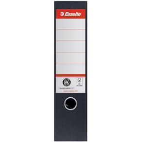 Brevordner Esselte sort A4 75 mm, 2 ringe, 10 stk