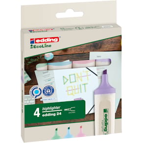 Textmarker edding EcoLine, 4 St., Pastell, sortiert