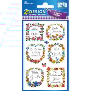 Schmucketikett Avery Zweckform Creative Glückwünsche, bunt, 2 Bl.