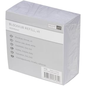 Blockkub Pepperpot 90x90 500ark vit