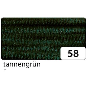 Chenilledraht Folia, 8 mm, 50 cm, tannengrün, 10 Stück