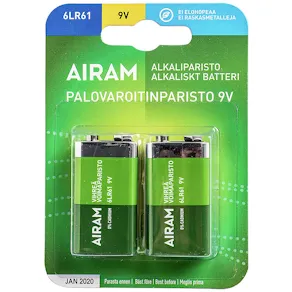 Batteri Airam Alk 9V 2/fp