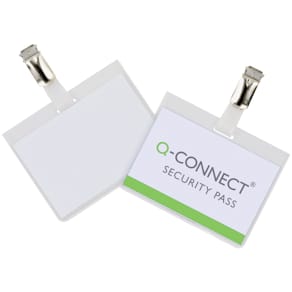 Namensschild Q-CONNECT KF01562, 90 x 60 mm, transparent, 25 Stück