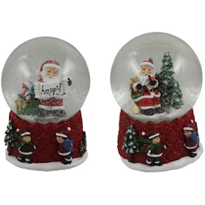 Schneekugel Noname Weihnachtsmann, sortiert, Ø 10 cm, Spieluhr