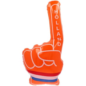 Opblaasbare hand DBV Feestartikelen, oranje