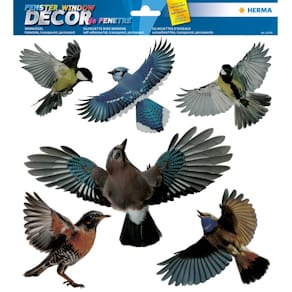 Fensterbild HERMA Warnvögel, 30x30 cm, bunt, 6 Motive