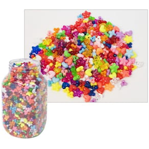Plastpärlor Hjärta/Stjärna/Propellermix, 2100/fp