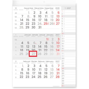 Kalender Compact Notes, driemaands, 2026