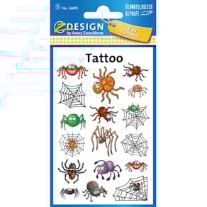 Kindertattoo Avery Zweckform KIDS Tattoos, Spinnen, bunt, 1 Bogen