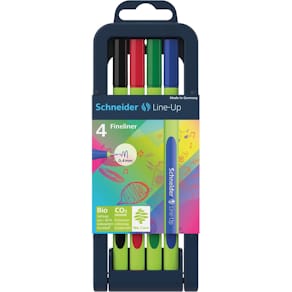 Fineliner Schneider Line-Up, etui van 4 stuks, geassorteerde