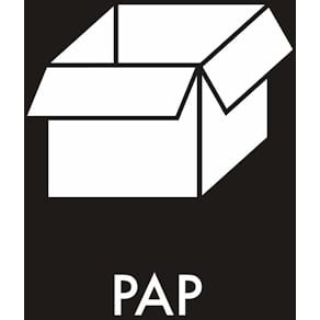 Etiket papir 120x120 mm, sort/hvid