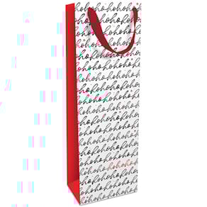 Flaschentragetasche BRAUN + COMPANY Hohoho Lettering, weiß/rot