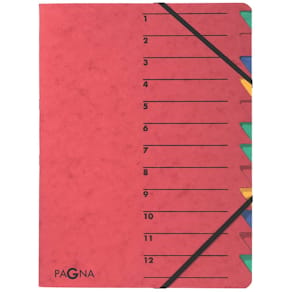 Ordnungsmappe PAGNA EASY, rot, 12-teilig