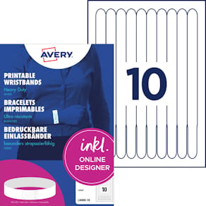 Einlassband Avery Zweckform, weiß, 265 x 18 mm, 10 Blatt, 100 St.