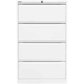 Hängeregistraturschrank Bisley, 4 Schubladen, weiß