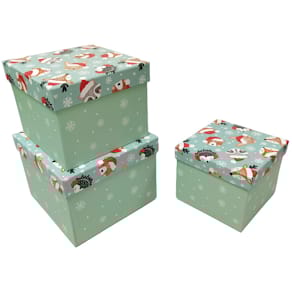 Geschenkkarton Weihnachtsmotiv Kind, hellblau