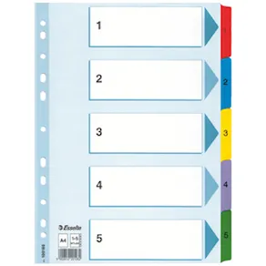 Register ESSELTE Mylar A4 1-5 multifärgat