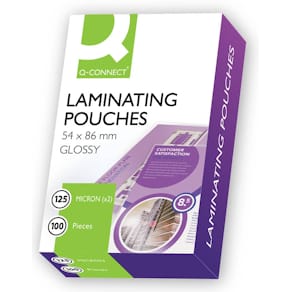 Laminierfolien Q-CONNECT KF01203, 54 x 86 mm, 2 x 125 µm, 100 St.