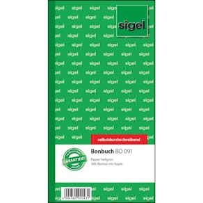 Bonbuch Sigel SD, 2-fach, grün