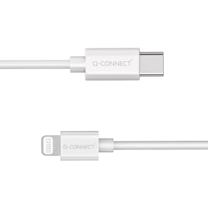 Ladekabel Q-CONNECT USB‑C 2.0/Lightning, 1 m, weiß