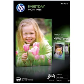 Inkjet-Fotopapier HP, 100 Blatt, glänzend, weiß