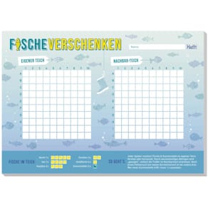 Spiele-Block HÄFFT Fische verschenken, A5, 50 Blatt, blau