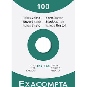 Karteikarten Exacompta, A6, liniert, weiß