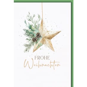 Weihnachtskarte, geprägt, mit Umschlag, bunt