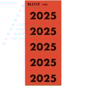 Inhaltsschildchen Leitz 2025, 100 St., rot