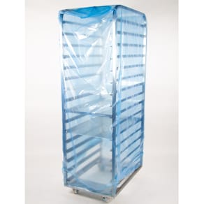 Plasthætte HD-PE 18 µm, 740+560x2010 mm blå, 2 sidefals, 150 stk