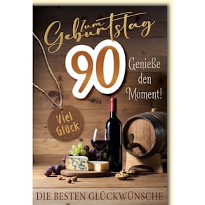 Geburtstagskarte Zahl 90