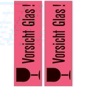 Hinweisetikett HERMA Vorsicht Glas, 39 x 118 mm
