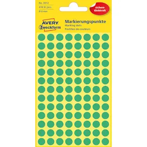 Färgkodningsprick AVERY Ø8mm grön 416/fp