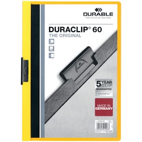 Klemmmappe Durable Duraclip, A4, gelb