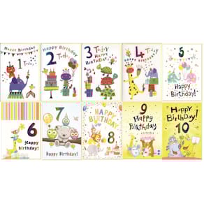 Geburtstagskarte Apollo, Kinder Zahl 10, sortiert