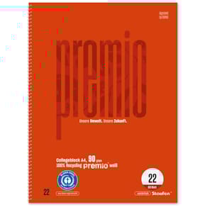 Collegeblock Staufen Premio, A4, 80 Blatt, Lineatur 22