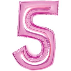 Folienballon AMSCAN, Zahl 5, pink